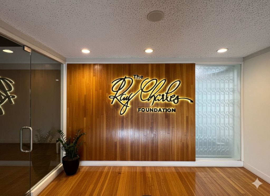 Wall Logo Installation - The Ray Charles Foundation